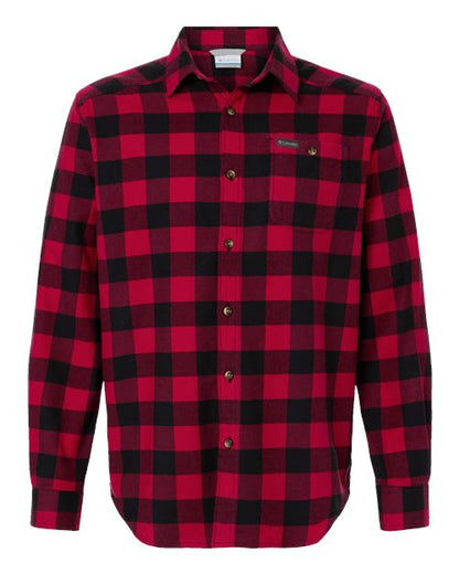 Columbia 161795 Men's Cornell Woods™ Flannel Shirt - Mountain Red Buffalo Check - Front
