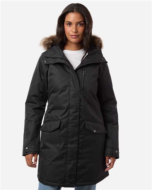 Columbia 179975 Women's Suttle Mountain™ Long Insulated Jacket - Black - OnModelFront