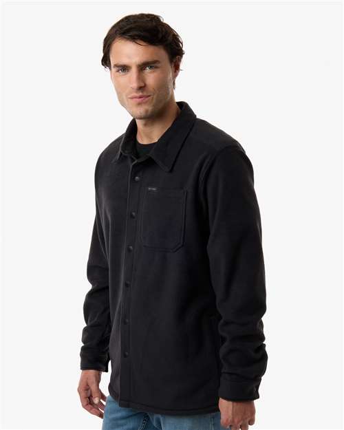 Columbia 212371 Men's Steens Mountain™ Solid Shirt Jacket - Black - OnModelSide