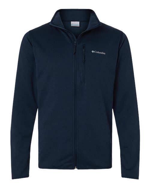 Columbia 213684 Men's Essential Hike™ Grid Fleece Full-Zip - Collegiate Navy - Front