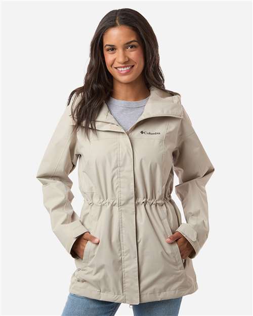 Columbia 211390 Women's Hikebound™ II Long Jacket - Dark Stone - OnModelFront