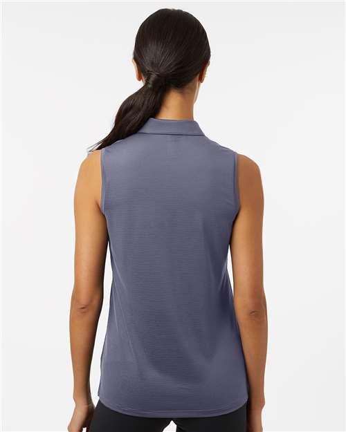 adidas A1005 Women's Ottoman Sleeveless Polo - Preloved Violet - OnModelBack