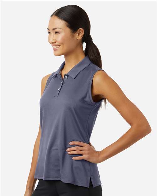 adidas A1005 Women's Ottoman Sleeveless Polo - Preloved Violet - OnModelSide
