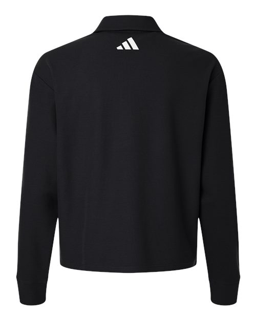adidas A1008 Women's Beyond Long Sleeve Loose Polo - Black - Back
