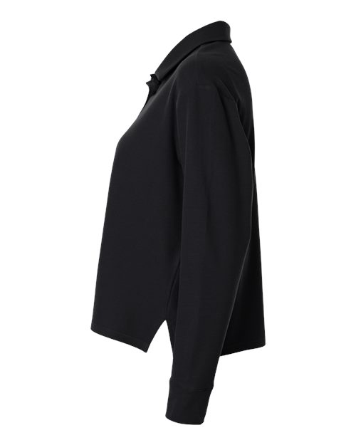 adidas A1008 Women's Beyond Long Sleeve Loose Polo - Black - DirectSide