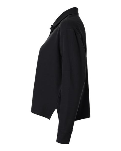adidas A1008 Women's Beyond Long Sleeve Loose Polo - Black - DirectSide