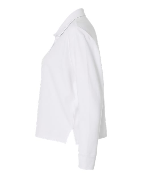 adidas A1008 Women's Beyond Long Sleeve Loose Polo - White - DirectSide