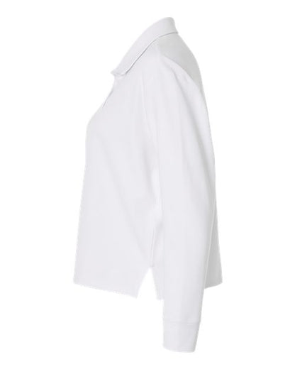 adidas A1008 Women's Beyond Long Sleeve Loose Polo - White - DirectSide
