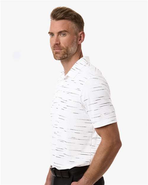adidas A2015 Men's Ultimate365 Mesh Glimmer Print Polo - Clear Pink - OnModelSide