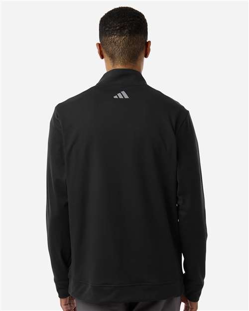 adidas A2017 Men's Ultimate365 Classic Quarter-Zip Pullover - Black - OnModelBack
