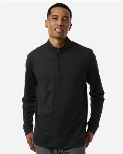 adidas A2017 Men's Ultimate365 Classic Quarter-Zip Pullover - Black - OnModelFront