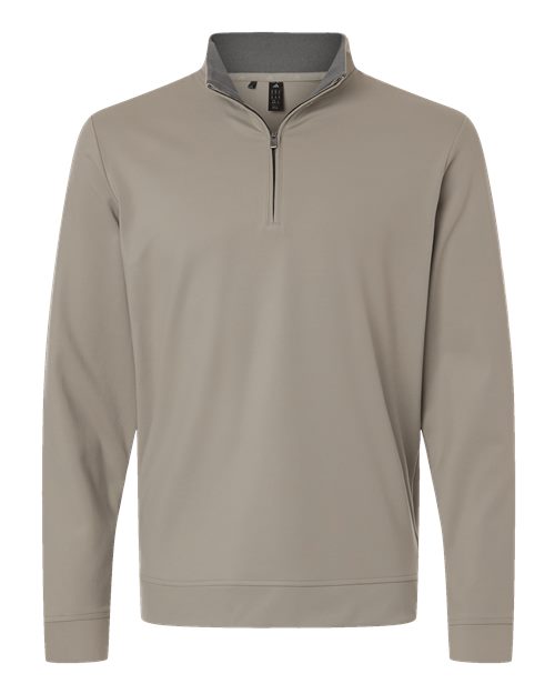 adidas A2017 Men's Ultimate365 Classic Quarter-Zip Pullover - Putty Beige - Front