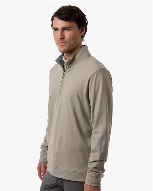 adidas A2017 Men's Ultimate365 Classic Quarter-Zip Pullover - Putty Beige - OnModelSide