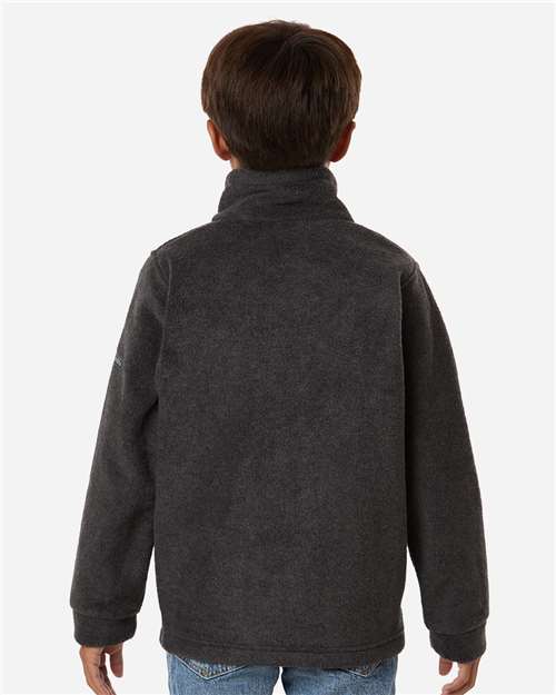 Columbia 212479 Youth Steens Mountain™ II Fleece Full-Zip Jacket - Charcoal Heather - OnModelBack