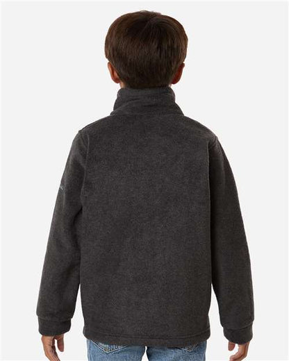 Columbia 212479 Youth Steens Mountain™ II Fleece Full-Zip Jacket - Charcoal Heather - OnModelBack