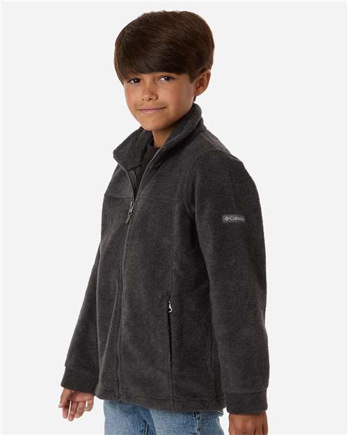 Columbia 212479 Youth Steens Mountain™ II Fleece Full-Zip Jacket - Charcoal Heather - OnModelSide