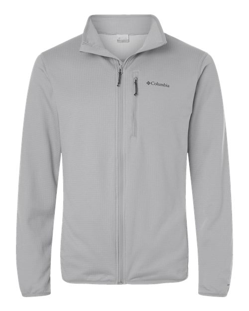 Columbia 213684 Men's Essential Hike™ Grid Fleece Full-Zip - Columbia Grey - Front