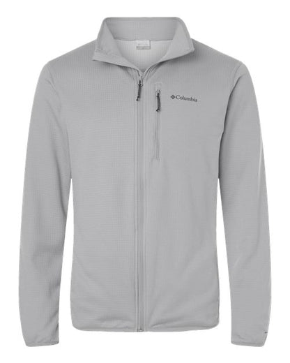 Columbia 213684 Men's Essential Hike™ Grid Fleece Full-Zip - Columbia Grey - Front