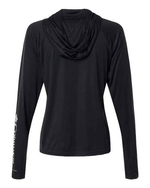 Columbia 216061 Women's PFG Tidal Tee™ Hooded Long Sleeve - Black/ Cool Grey - Back