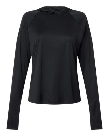 Columbia 216061 Women's PFG Tidal Tee™ Hooded Long Sleeve - Black/ Cool Grey - Front