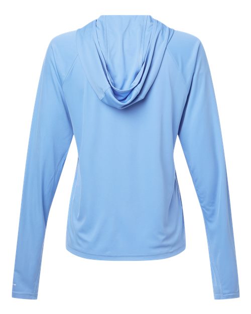 Columbia 216061 Women's PFG Tidal Tee™ Hooded Long Sleeve - White Cap/ White - Back
