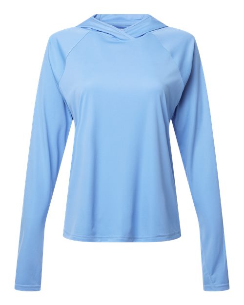 Columbia 216061 Women's PFG Tidal Tee™ Hooded Long Sleeve - White Cap/ White - Front