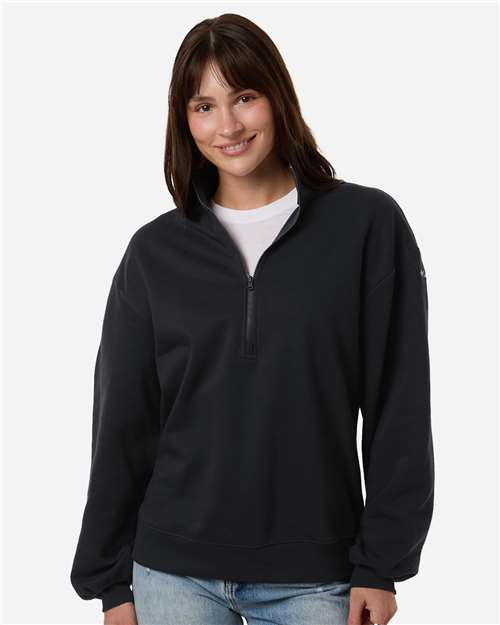 Columbia 216515 Women's Aldermore Half-Zip Pullover - Black - OnModelFront