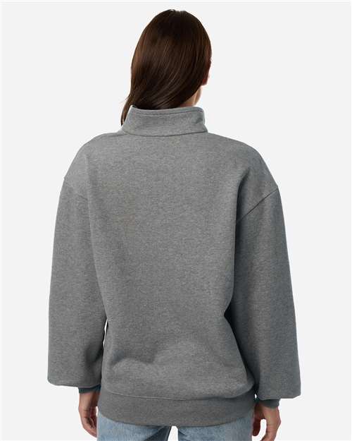 Columbia 216515 Women's Aldermore Half-Zip Pullover - Charcoal Heather - OnModelBack
