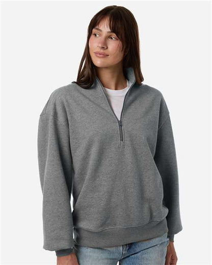 Columbia 216515 Women's Aldermore Half-Zip Pullover - Charcoal Heather - OnModelFront