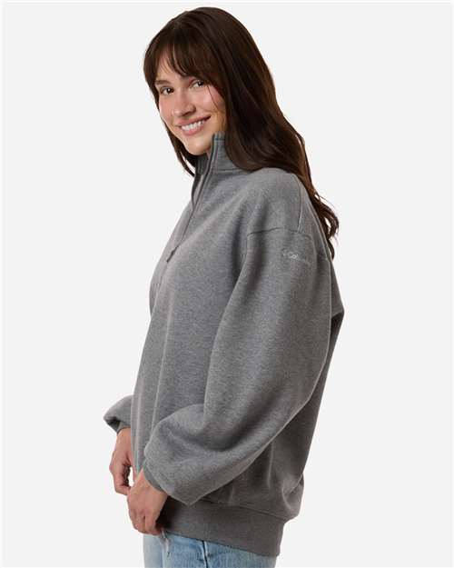 Columbia 216515 Women's Aldermore Half-Zip Pullover - Charcoal Heather - OnModelSide