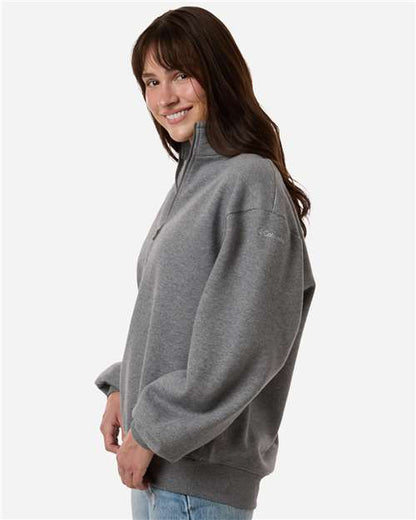 Columbia 216515 Women's Aldermore Half-Zip Pullover - Charcoal Heather - OnModelSide