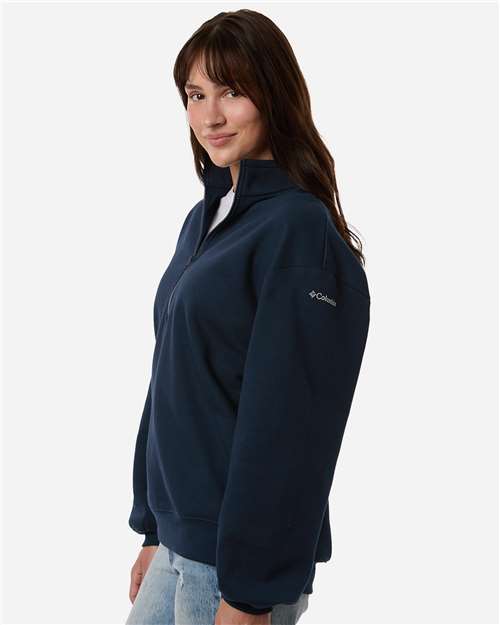 Columbia 216515 Women's Aldermore Half-Zip Pullover - Collegiate Navy - OnModelSide