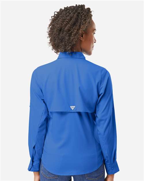 Columbia 212465 Women's PFG Tamiami™ II Shirt - Vivid Blue - OnModelBack