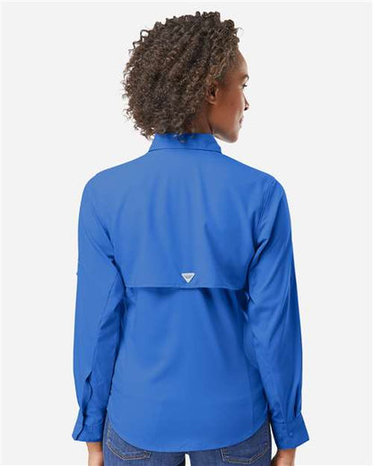 Columbia 212465 Women's PFG Tamiami™ II Shirt - Vivid Blue - OnModelBack