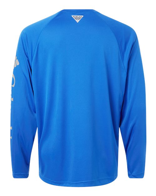 Columbia 212472 Men's PFG Terminal Tackle™ Long Sleeve T-Shirt - Vivid Blue/ Cool Grey - Back