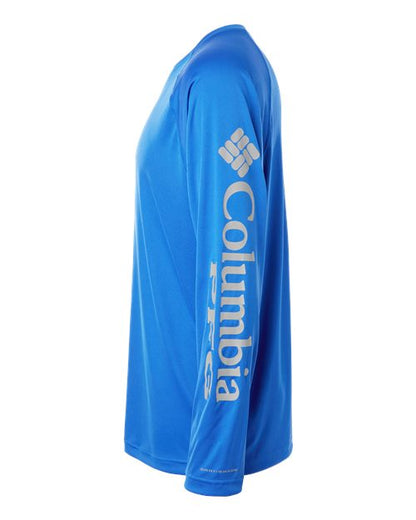 Columbia 212472 Men's PFG Terminal Tackle™ Long Sleeve T-Shirt - Vivid Blue/ Cool Grey - DirectSide