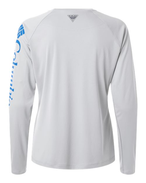 Columbia 212485 Women's PFG Tidal Tee™ II Long Sleeve - Cool Grey/ Vivid Blue - Back