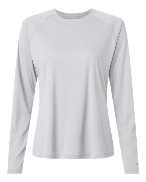 Columbia 212485 Women's PFG Tidal Tee™ II Long Sleeve - Cool Grey/ Vivid Blue - Front