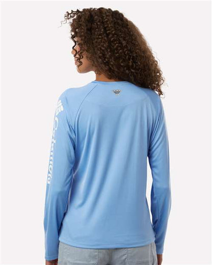 Columbia 212485 Women's PFG Tidal Tee™ II Long Sleeve - White Cap/ White - OnModelBack