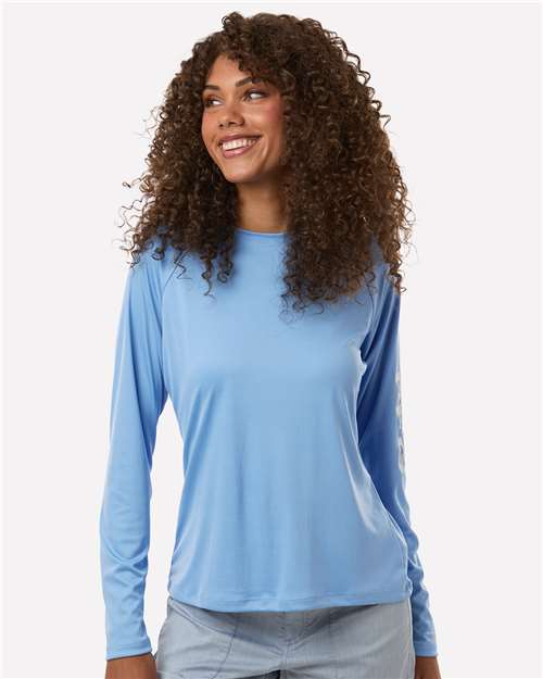 Columbia 212485 Women's PFG Tidal Tee™ II Long Sleeve - White Cap/ White - OnModelFront