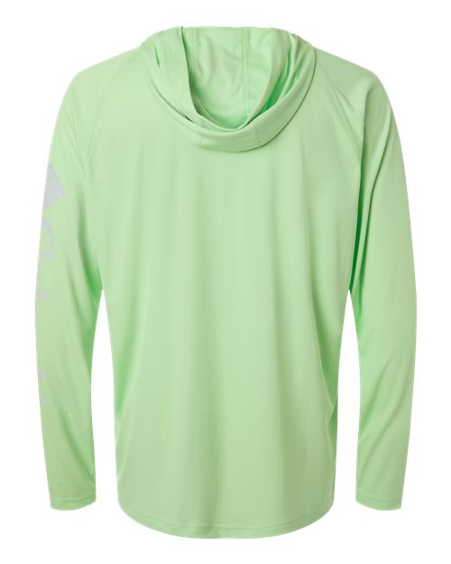 Columbia 212482 Men's PFG Terminal Tackle™ Hooded Long Sleeve T-Shirt - Key West/ Cool Grey - Back