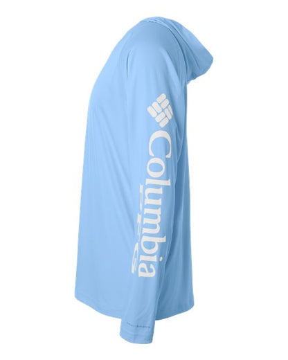 Columbia 212482 Men's PFG Terminal Tackle™ Hooded Long Sleeve T-Shirt - White Cap/ White - DirectSide