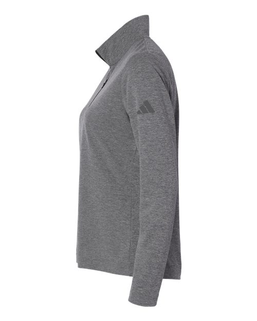 adidas A400 Women's Lightweight Quarter-Zip Pullover - Black Heather - DirectSide