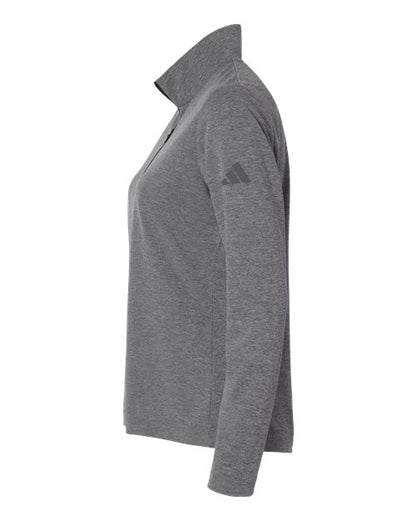 adidas A400 Women's Lightweight Quarter-Zip Pullover - Black Heather - DirectSide