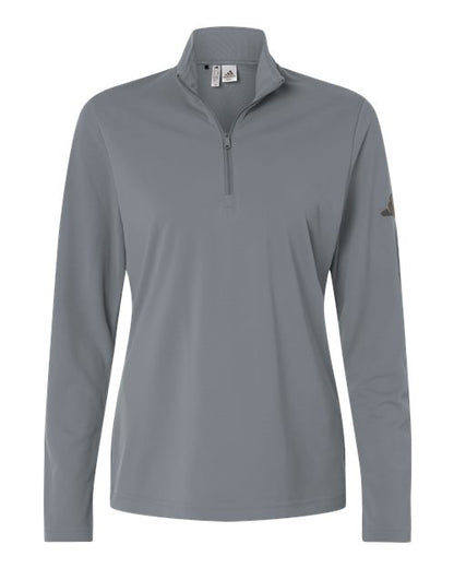 adidas A400 Women's Lightweight Quarter-Zip Pullover - Grey Three - Front