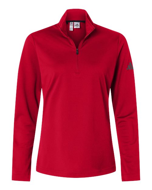 adidas A400 Women's Lightweight Quarter-Zip Pullover - Power Red - Front
