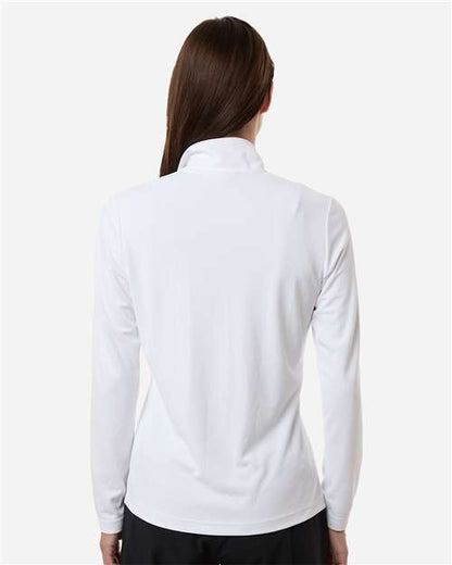 adidas A400 Women's Lightweight Quarter-Zip Pullover - White - OnModelBack