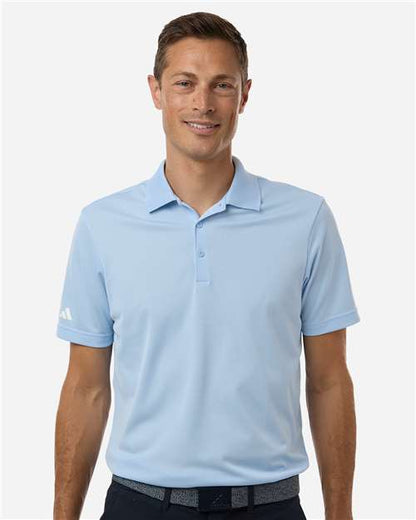 adidas A430 Men's Performance Piqué Polo - Glow Blue - OnModelFront