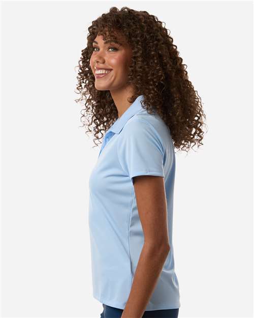 adidas A431 Women's Performance Piqué Polo - Glow Blue - OnModelSide