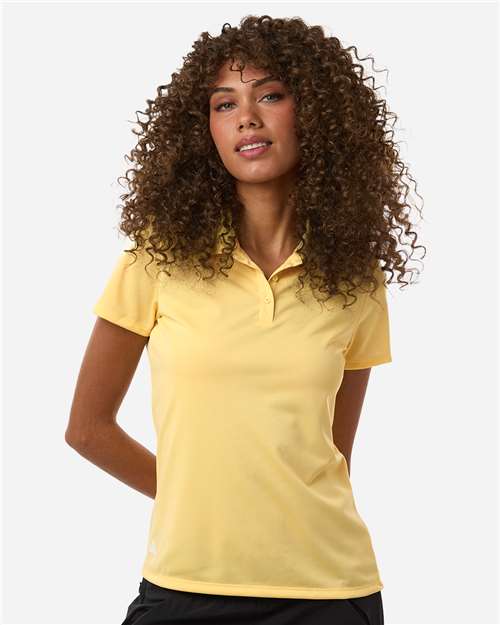 adidas A431 Women's Performance Piqué Polo - Almost Yellow - OnModelFront
